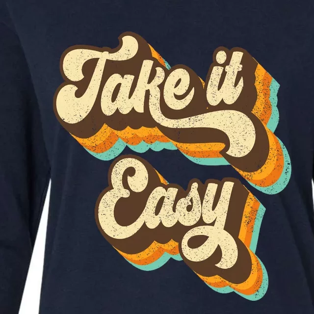 Take It Easy Retro 70s Disco Party Costume Womens Cotton Relaxed Long Sleeve T-Shirt