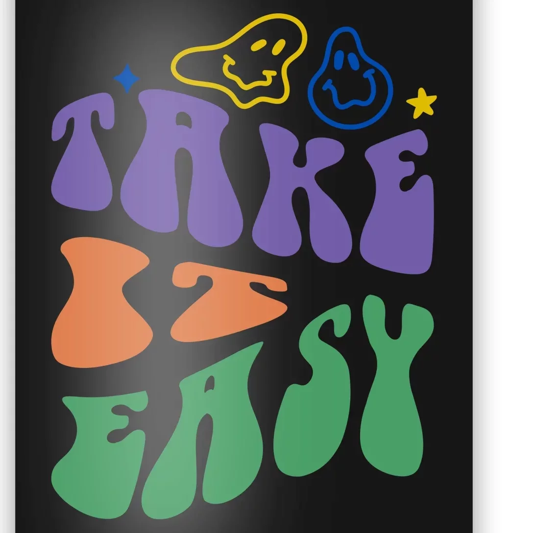 Take It Easy Retro Smile Poster