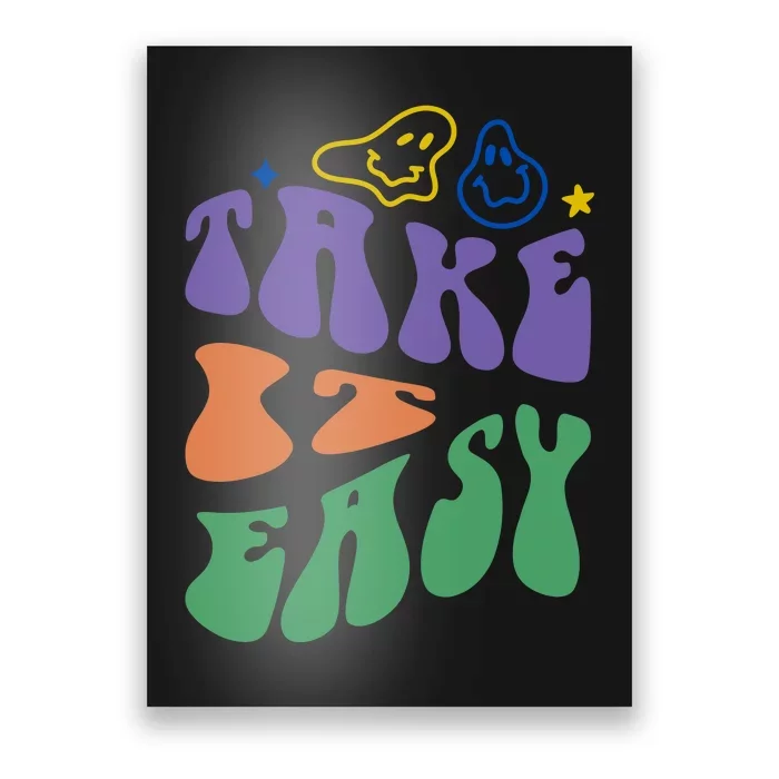 Take It Easy Retro Smile Poster