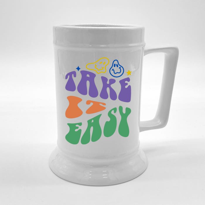 Take It Easy Retro Smile Front & Back Beer Stein