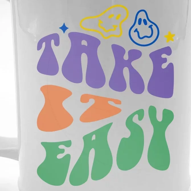 Take It Easy Retro Smile Front & Back Beer Stein