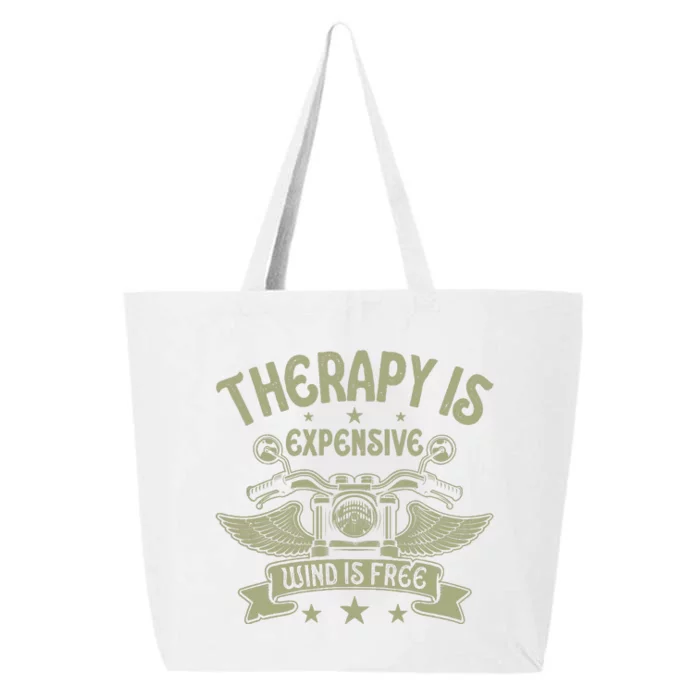 Therapy Is Expensive Wind Is Free Biker Dad Motorcycle 25L Jumbo Tote