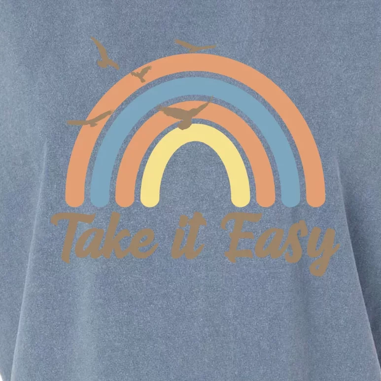 Take It Easy Rainbow Mental Health Garment-Dyed Women's Muscle Tee