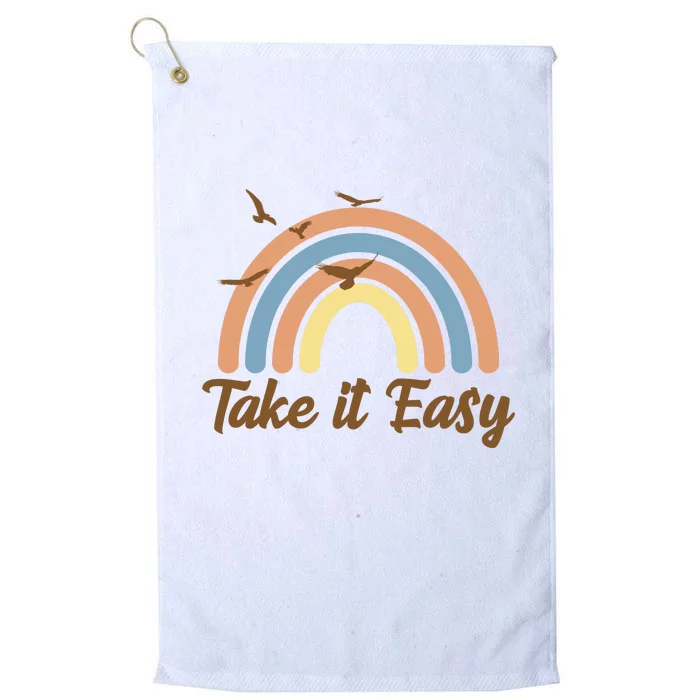 Take It Easy Rainbow Mental Health Platinum Collection Golf Towel