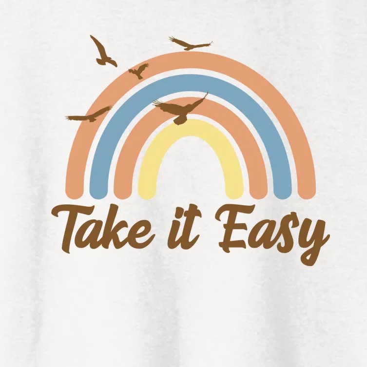 Take It Easy Rainbow Mental Health Women's Crop Top Tee