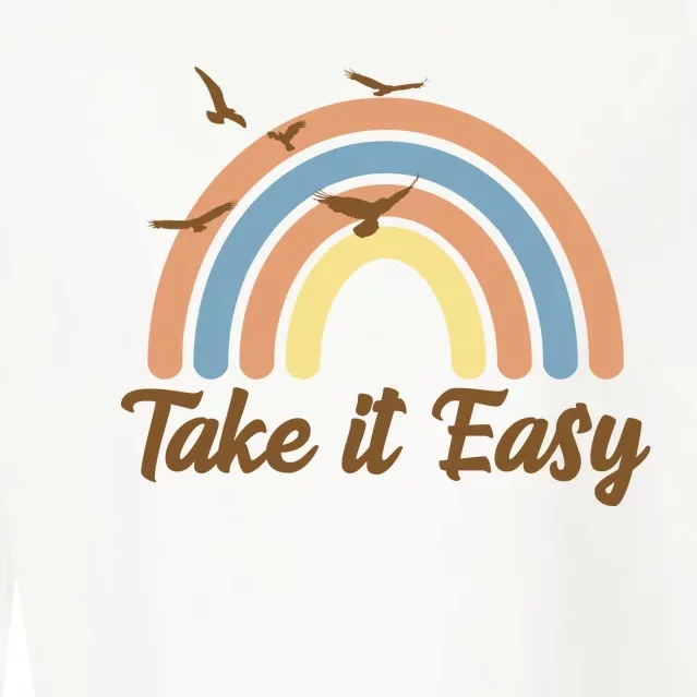 Take It Easy Rainbow Mental Health Cropped Pullover Crew