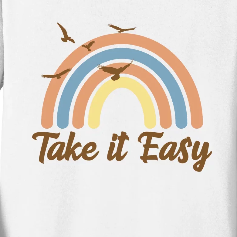 Take It Easy Rainbow Mental Health Kids Long Sleeve Shirt