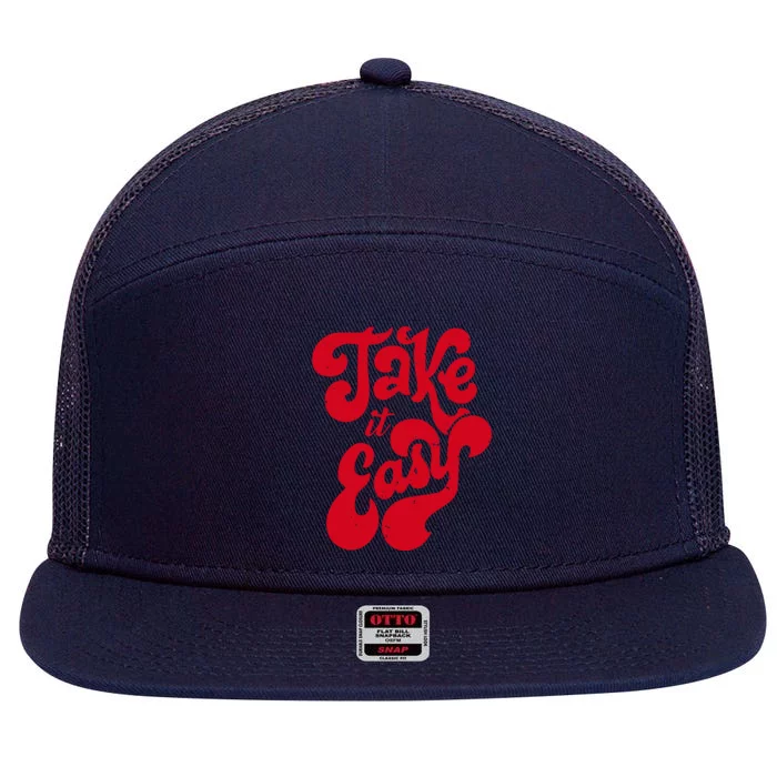 Take It Easy 7 Panel Mesh Trucker Snapback Hat