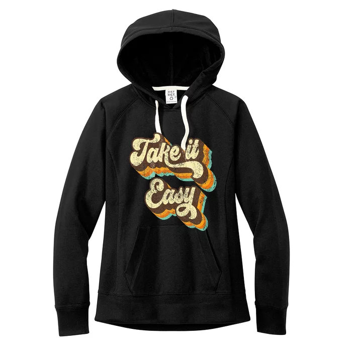 Take It Easy Retro 70s Disco Party Costume Women's Fleece Hoodie