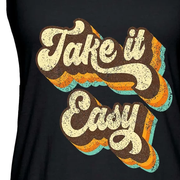 Take It Easy Retro 70s Disco Party Costume Ladies Essential Flowy Tank