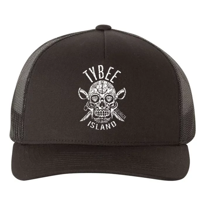 Tybee Island Florida Halloween Sugar Skull Souvenir Yupoong Adult 5-Panel Trucker Hat