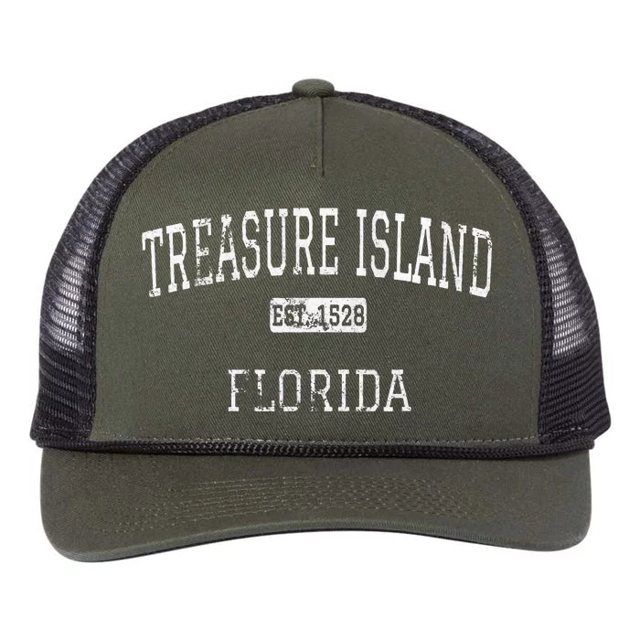 Treasure Island Florida FL Vintage Retro Rope Trucker Hat Cap