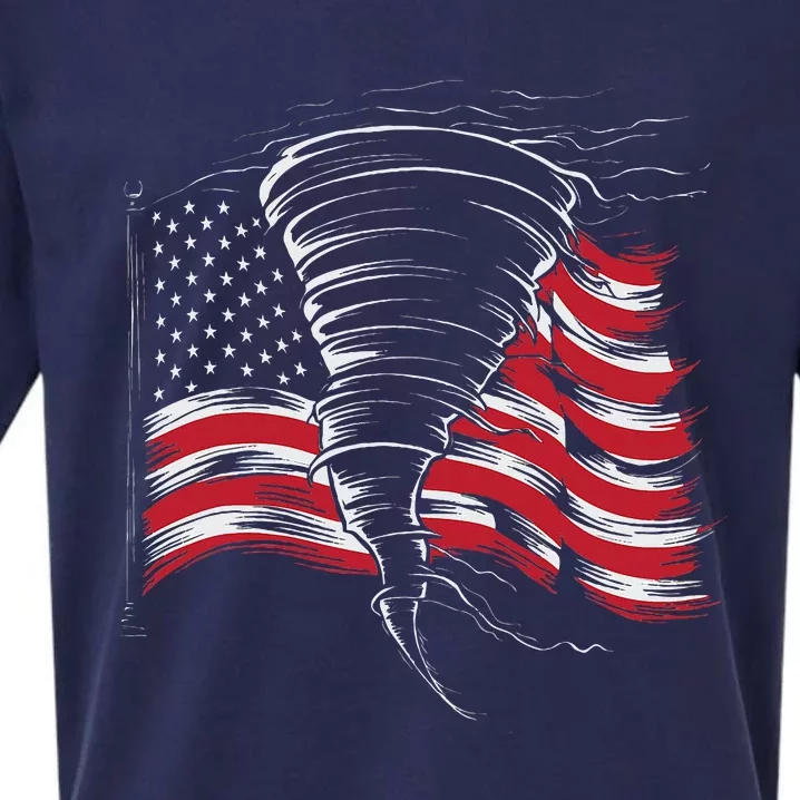 Tornado In Front Of Us Flag Sueded Cloud Jersey T-Shirt