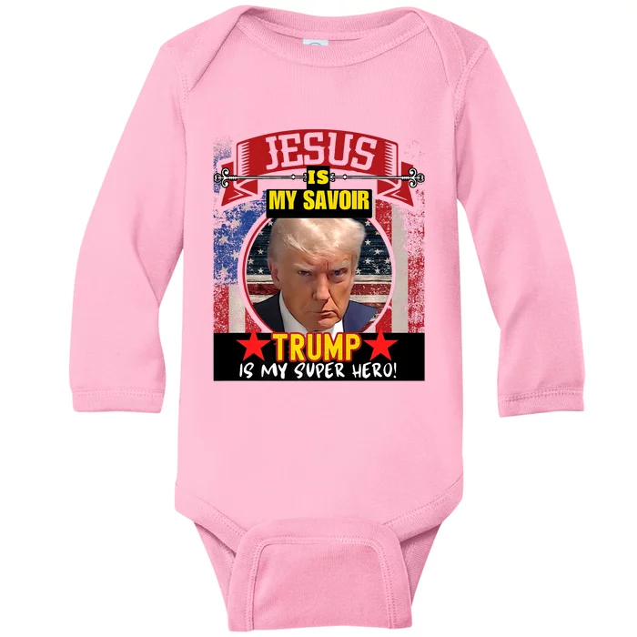 Trump Indicted Funny Mugshot Graphic Design Baby Long Sleeve Bodysuit