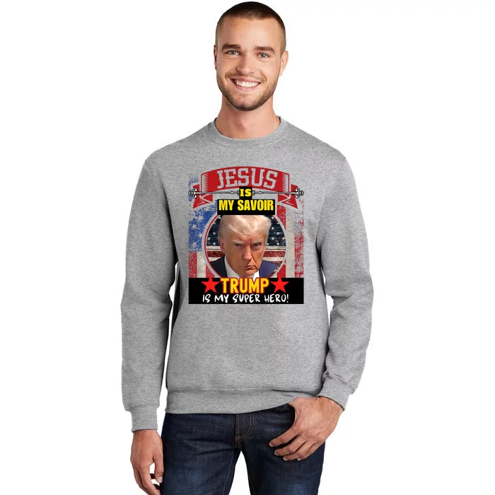 Trump Indicted Funny Mugshot Graphic Design Tall Sweatshirt