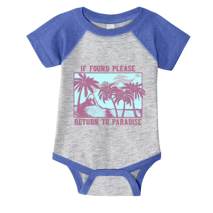 Trendy If Found Please Return To Paradise Beach Gift Infant Baby Jersey Bodysuit