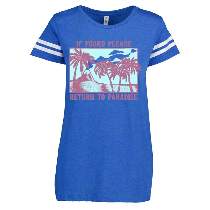 Trendy If Found Please Return To Paradise Beach Gift Enza Ladies Jersey Football T-Shirt