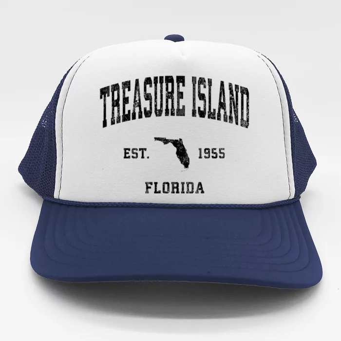 Treasure Island Florida Fl Vintage Athletic Trucker Hat