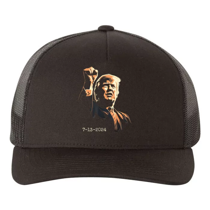 Trump Inspirational Fist Pump July 13 2024 Yupoong Adult 5-Panel Trucker Hat