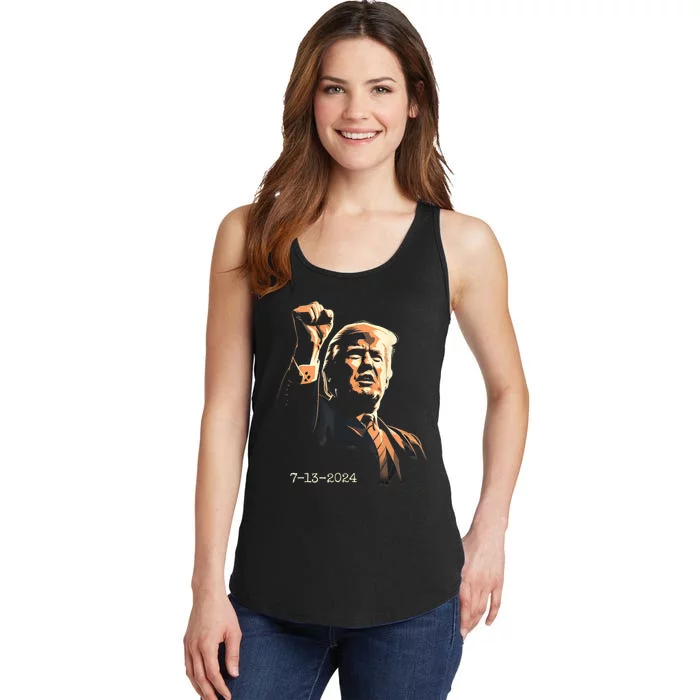 Trump Inspirational Fist Pump July 13 2024 Ladies Essential Tank