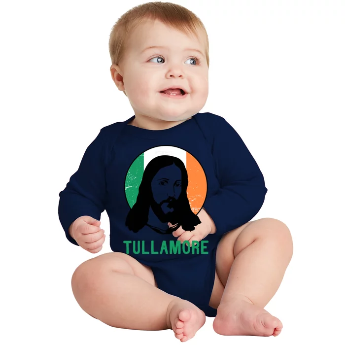 Tullamore Ireland Flag Jesus St Patricks Day Great Gift Baby Long Sleeve Bodysuit