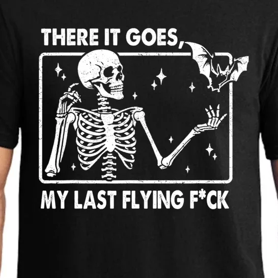 There It Goes My Last Flying F Skeletons Funny Halloween Pajama Set