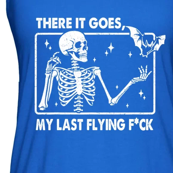 There It Goes My Last Flying F Skeletons Funny Halloween Ladies Essential Flowy Tank