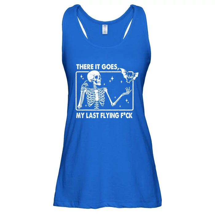 There It Goes My Last Flying F Skeletons Funny Halloween Ladies Essential Flowy Tank