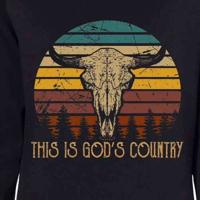 This Is GodS Music Country Bull Skulls Western Howdy Womens California Wash Sweatshirt