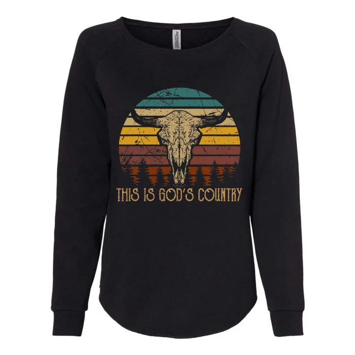 This Is GodS Music Country Bull Skulls Western Howdy Womens California Wash Sweatshirt