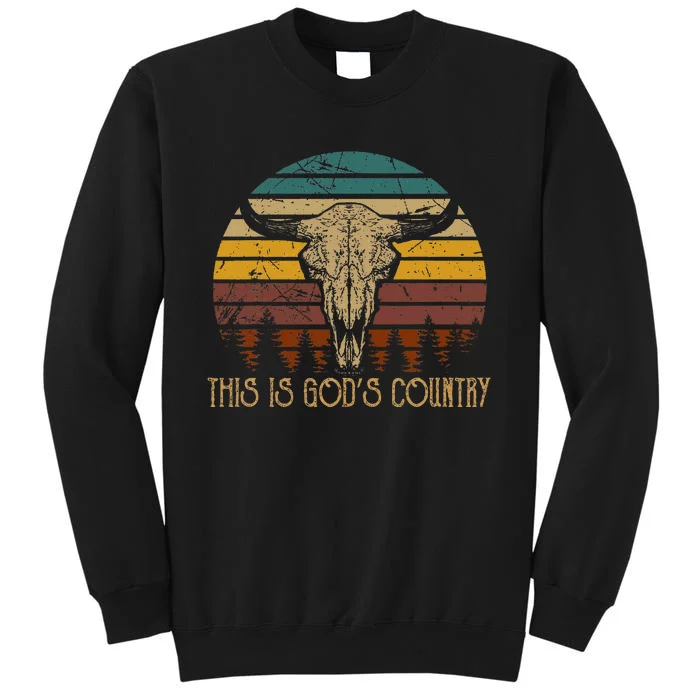 This Is GodS Music Country Bull Skulls Western Howdy Tall Sweatshirt