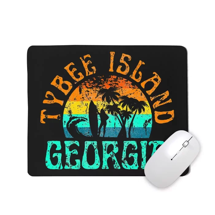 Tybee Island Georgia Surfing Beach Ocean Waves Surf Vintage Mousepad