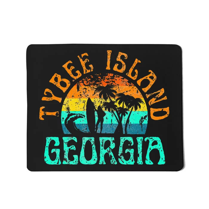 Tybee Island Georgia Surfing Beach Ocean Waves Surf Vintage Mousepad