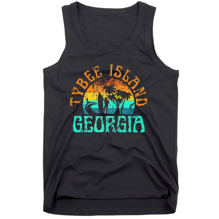 Tybee Island Georgia Surfing Beach Ocean Waves Surf Vintage Tank Top