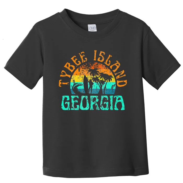 Tybee Island Georgia Surfing Beach Ocean Waves Surf Vintage Toddler T-Shirt