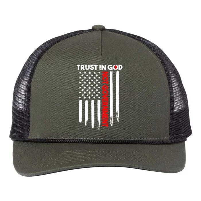 Trust In God Not The Government Patriotic Trust In God T Retro Rope Trucker Hat Cap