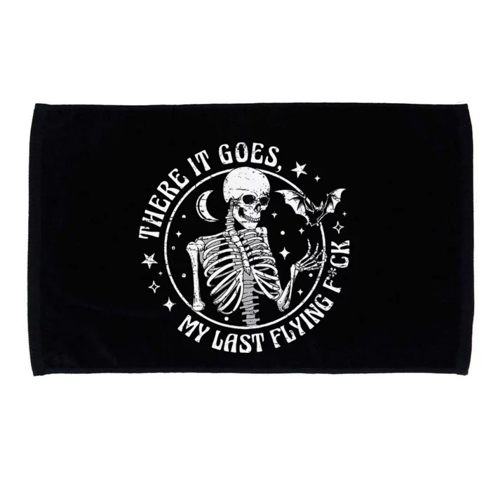 There It Goes My Last Flying F Halloween Skeleton Funny Microfiber Hand Towel