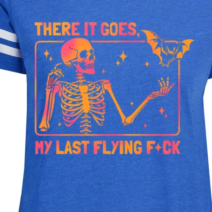 There It Goes My Last Flying F Skeletons Funny Halloween Great Gift Enza Ladies Jersey Football T-Shirt