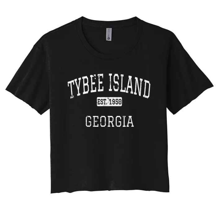 Tybee Island Georgia Ga Vintage Women's Crop Top Tee