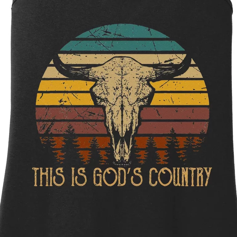 This Is Gods Music Country Outfit Bull Skulls Western Howdy Ladies Essential Tank