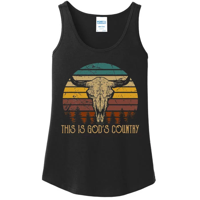 This Is Gods Music Country Outfit Bull Skulls Western Howdy Ladies Essential Tank