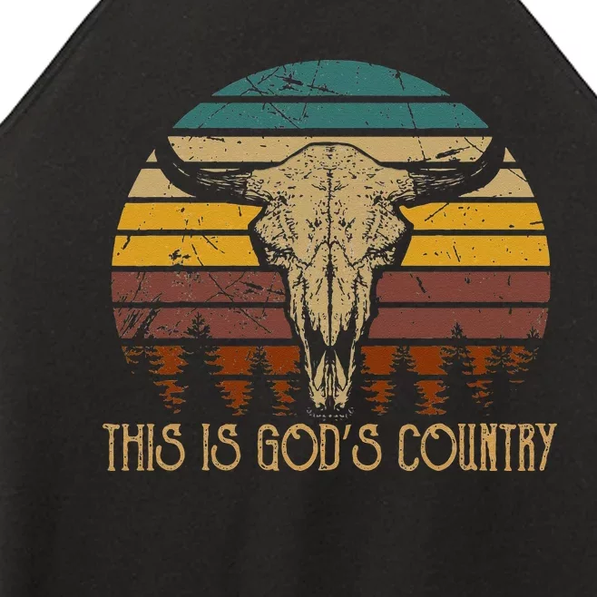 This Is Gods Music Country Outfit Bull Skulls Western Howdy Women’s Perfect Tri Rocker Tank