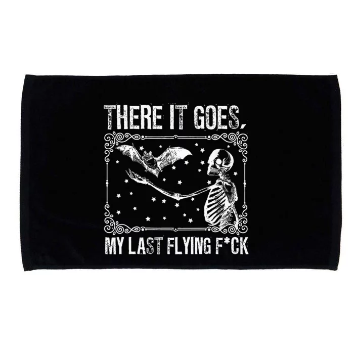 There It Goes My Last Flying F Skeletons Funny Halloween Microfiber Hand Towel