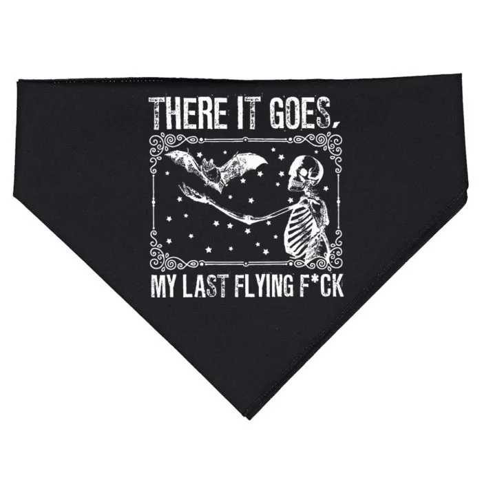 There It Goes My Last Flying Funny Halloween Skeleton Bat USA-Made Doggie Bandana