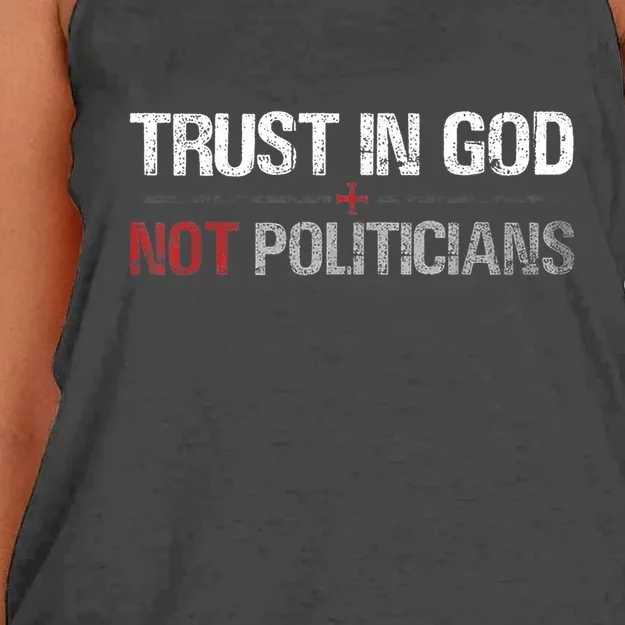 Trust In God Not Politicians Women's Knotted Racerback Tank