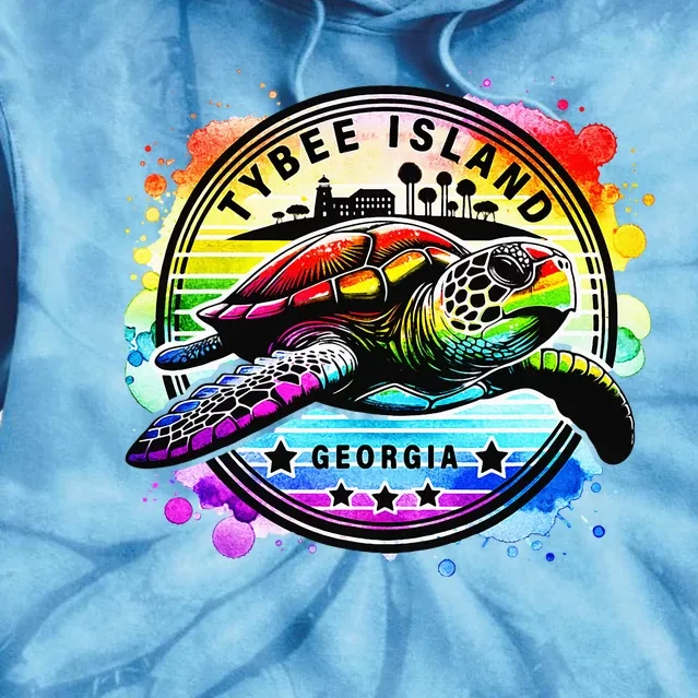 Tybee Island Georgia Sea Turtle Ga Tie Dye Hoodie