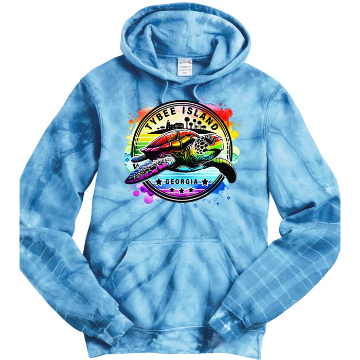 Tybee Island Georgia Sea Turtle Ga Tie Dye Hoodie