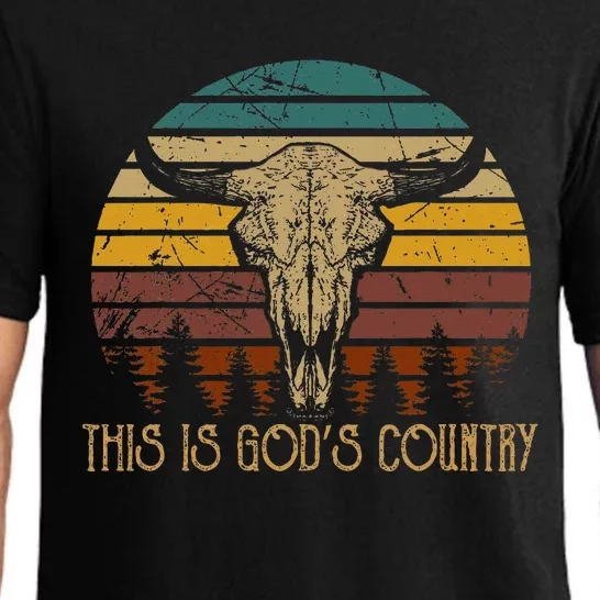 This Is GodS Music Country Outfit Bull Skulls Western Howdy Pajama Set