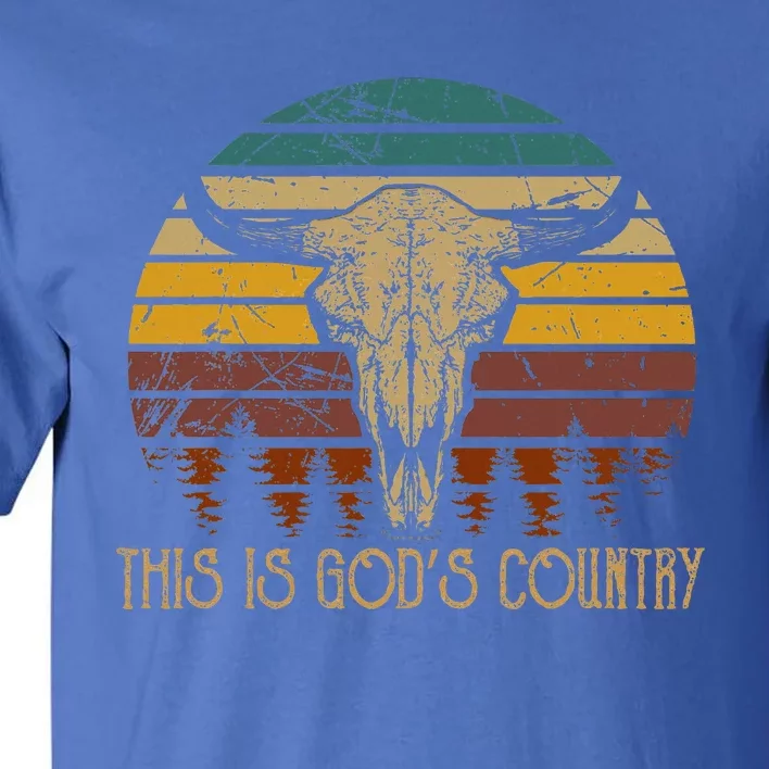 This Is GodS Music Country Outfit Bull Skulls Western Howdy Tall T-Shirt