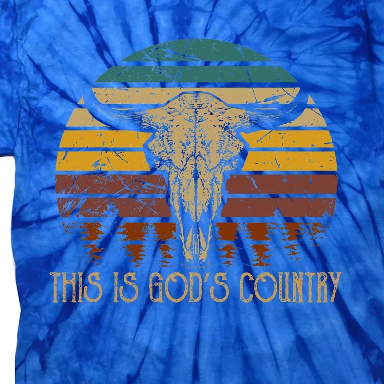 This Is GodS Music Country Outfit Bull Skulls Western Howdy Tie-Dye T-Shirt